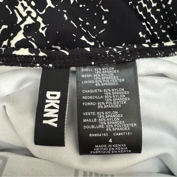 DKNY  Mesh Side Inserts Ruched Waist One Piece Swimsuit Size 4 - Picture 7 of 7